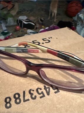 Coach Burgundy/Tortoiseshell Rectangular Reading Glasses